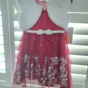 Red and White Dress with Bow